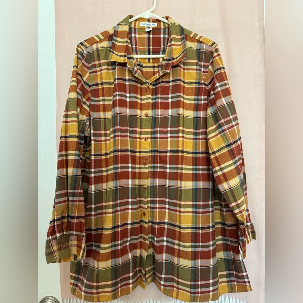 Coldwater Creek Plaid Button-Up Shirt in Multicolor